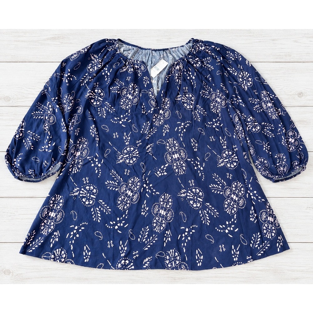 Lane Bryant Blouse Floral Split Neck Rayon Plus Size Cottagecore Plus 22/24 NWT
